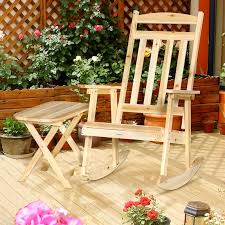 Outsunny Wooden Rocking Chair Set 2