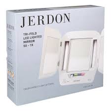 jerdon tri fold two sided makeup mirror