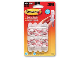 Command Adhesive Hook Clear Small 6pk