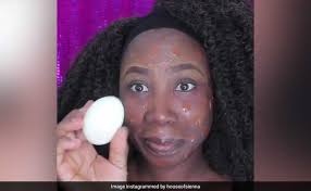 hard boiled eggs to apply makeup