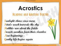 acrostic poetry teaching resources lesson