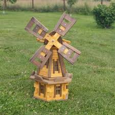 Wooden Windmill Garden Decor