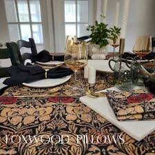 Red Gold Tablecloth Holiday
