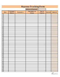 Expense Tracking Chart Pdf Form For Download Business