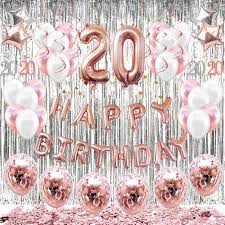 Out of ideas for your 20th birthday party? Amazon Com Hapycity 20th Birthday Decorations Balloons 55pack Rose Gold 20 Balloons Number Happy 20 Party Supplies For Her Perfect For Birthday Party Toys Games