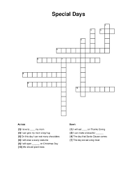 special days crossword printable puzzles