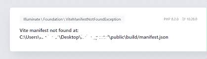 laravel vite manifest not found hatası