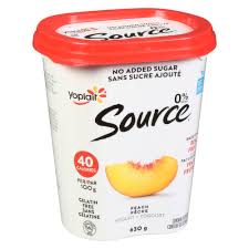 yoplait source peach yogurt tub