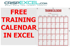free training calendar in excel