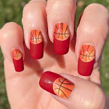 basketball nail art single basketball