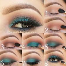teal eye makeup tutorial pictures