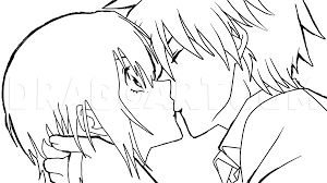 how to sketch an anime kiss step by