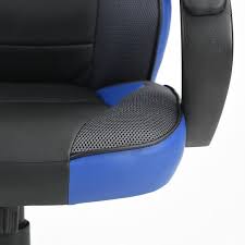 Homycasa Blue Leather Racing Style Ergonomic Gaming Chair