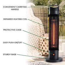 Hanover 7 8 In Modern Efficient Standing Electric Heater Black