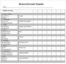 Free Exercise Schedule Template For Excel 2007 2016