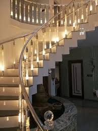 Spiral Acrylic Railing Led Lighting Stairs