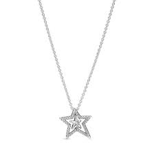 pandora pavé asymmetric star collier necklace 390020c01 45