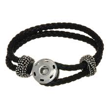 black braided faux leather bracelet