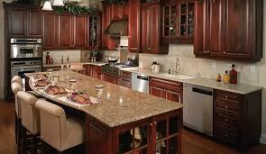 kitchen with cherry cabinets