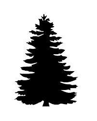 fur tree stencil pine tree silhouette