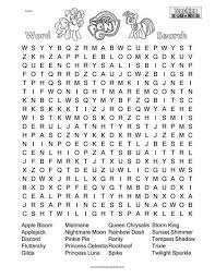 my little pony word search puzzle