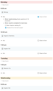 minimal cl schedule