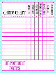 Chore Chart Template Free Download Best Of Free Printable