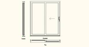 sliding patio doors plan and elevation