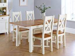 Canyon ridge round dining table. Country Oak 180cm Cream Painted Extending Dining Table 4 Grasmere Cream Painted Chairs