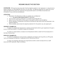 Resume Objectives Best Templateresume Objective Examples Application