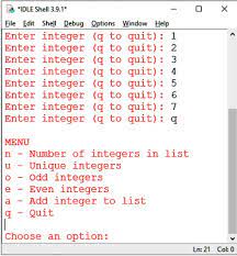 prompts the user for a list of integers