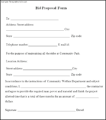 Contract Proposal Template Free Construction Proposal Forms Bid