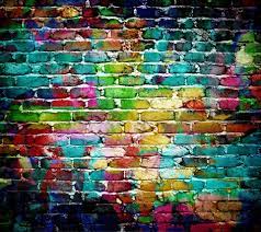 rainbow colored stone wall
