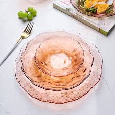 Textured C Colored Glass Dinnerware