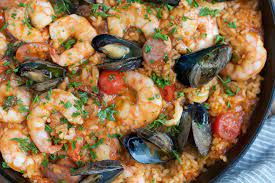 Authentic Spicy Seafood Paella Recipe With Saffron Hip Foodie Mom gambar png