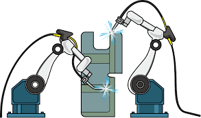 製造業12-溶接ロボット -仕事の無料イラスト素材-イラストポップ