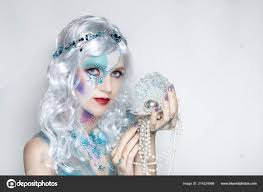 beautiful mermaid white wig curly