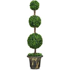 costway 4 artificial topiary triple
