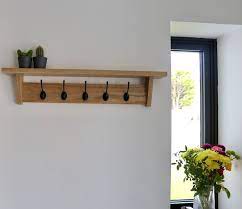 Oak Coat Rack Wall Mounted Coat Hooks