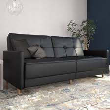 andora sprung faux leather sofa bed in