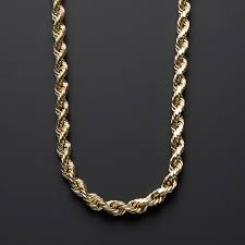 10k Yellow Gold Hollow Thick Rope Chain Necklace 7mm 20