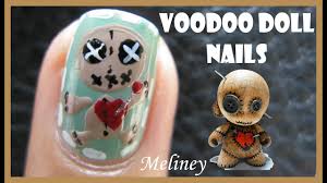 halloween nails voodoo doll nail art