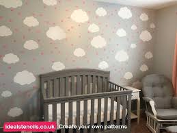 Cloud Stencil Nursery Kids Room Wall