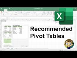 recommended pivot tables