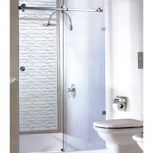 square sliding frameless glass shower