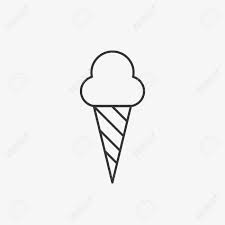 Ice Cream With Cone Icon Of Brown Outline For Illustration