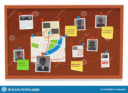 Detective Board Crime Evidence Connections Chart Pinned