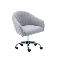 A bulky desk chair can be a serious eyesore, so consider adding a sleek white one to your home office instead. Linen Fabric Pink Upholstered Makeup Vanity Chair Adjustable Swivel Cute Accent Side Desk Chair With Silver Chrome Frame Dressing Room Chair For Women Kids Teen Girls Light Grey Walmart Com Walmart Com