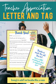 teacher appreciation letter template