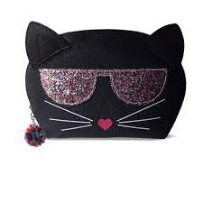 black summer cat novelty cosmetic bag